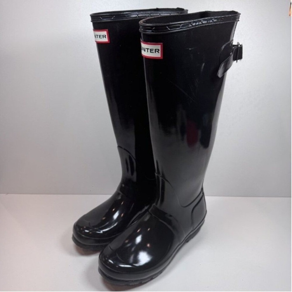 Hunter Original Tall Gloss Rain Boot Black Women's 4 5 Waterproof Cottagecore